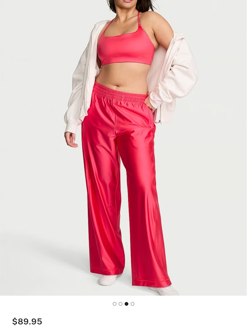 Victoria's Secret Wide-Leg Pull-On Pants in Hot Pink - Picture 2 of 3